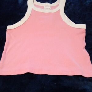 Zara Kids Pink and White Tank Top